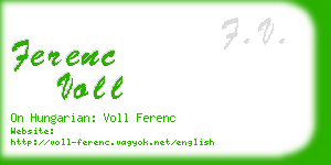 ferenc voll business card